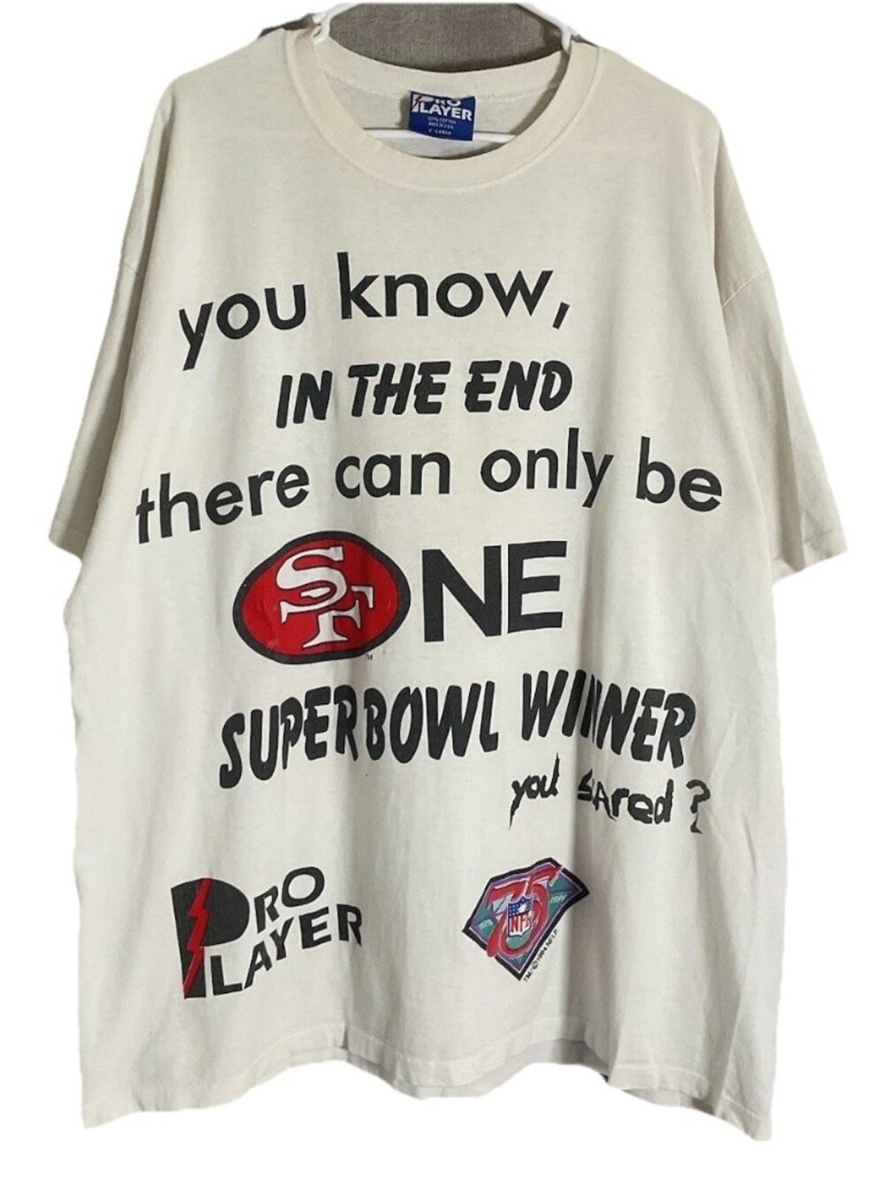 San Francisco 49ers RARE Vintage Pro Player NFL T Shirt XL USA 1990s